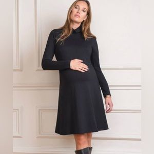 Seraphine Vanessa Black Long Sleeve High Neck Maternity Dress